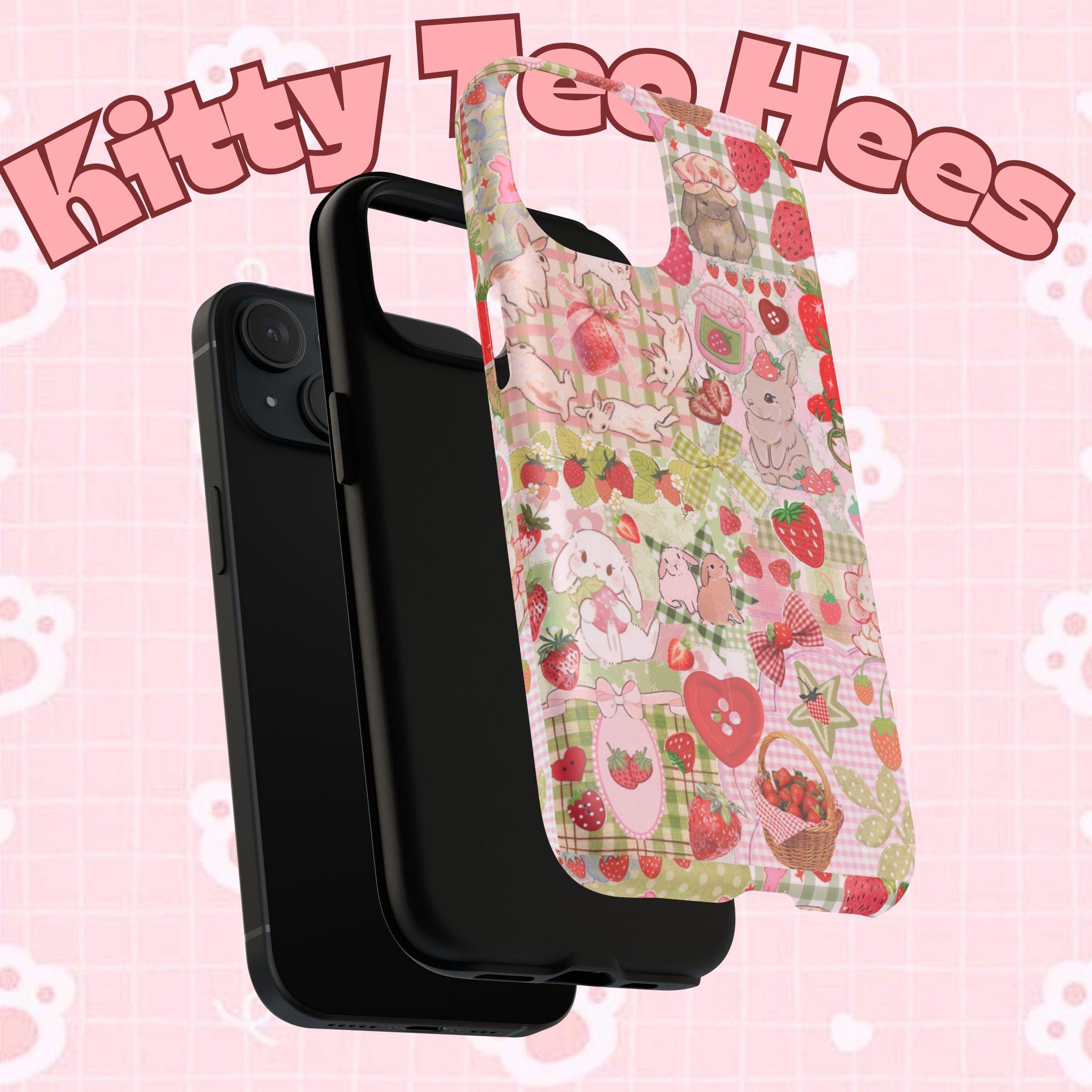 Strawberry Bunny MagSafe Case Tough Magnetic Case | Phone Protection - Kitty TeeHees