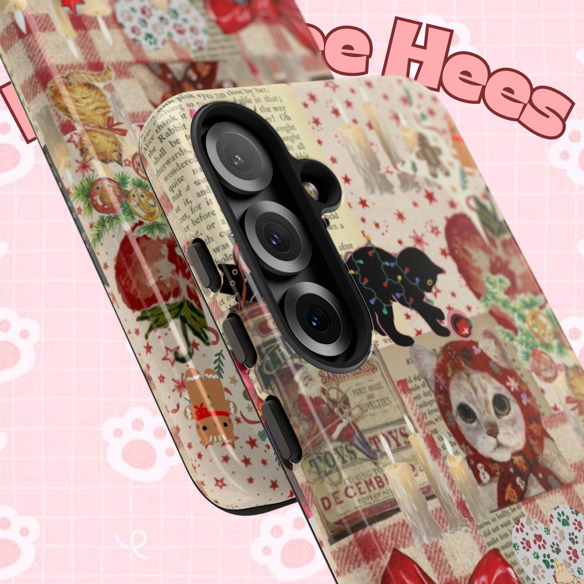 Christmas Cats phone case | festive kitten collage iPhone case - Kitty TeeHees