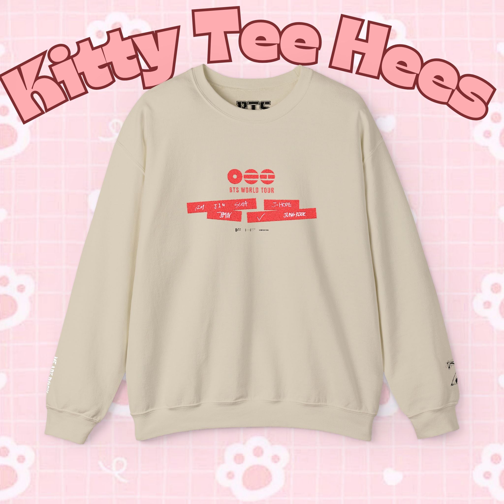BTS ARIRANG 2026 comeback sweatshirt by Printify featuring a printed concert tour design on a comfortable sweatshirt.