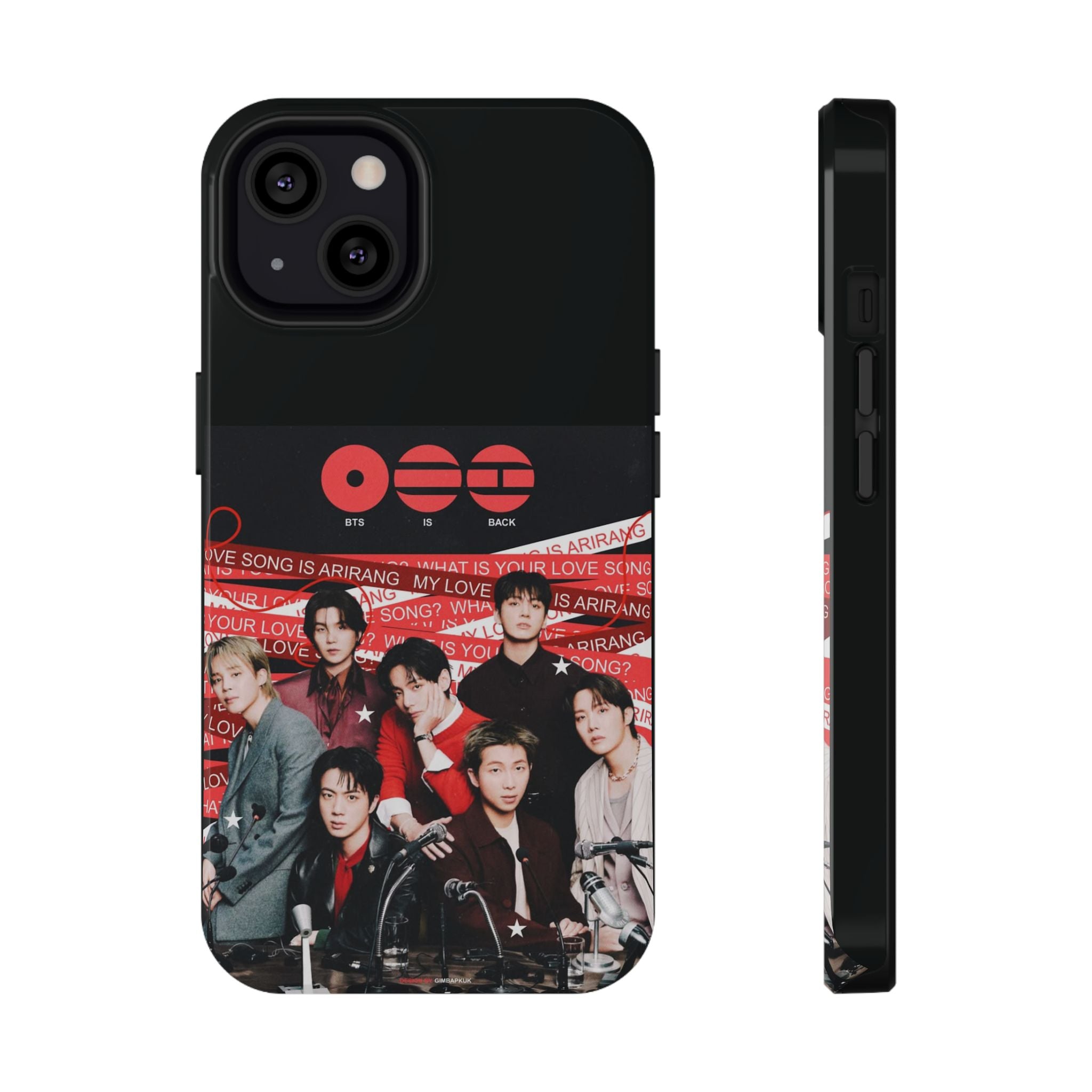 Printify BTS Arirang phone case featuring Bangtan concert photo, impact-resistant design, perfect for K-Pop fans.
