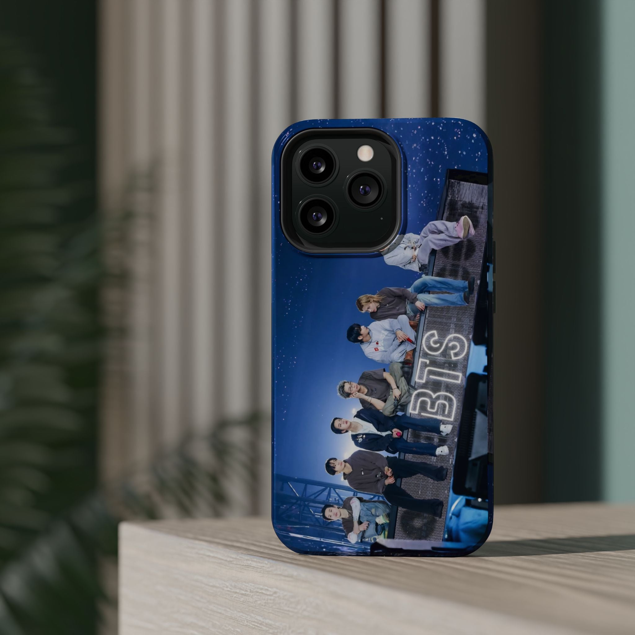 Impact-resistant BTS Bangtan World Tour Arirang phone case for iPhone 17 and Samsung Galaxy S26 Ultra by Printify, featuring tour design.
