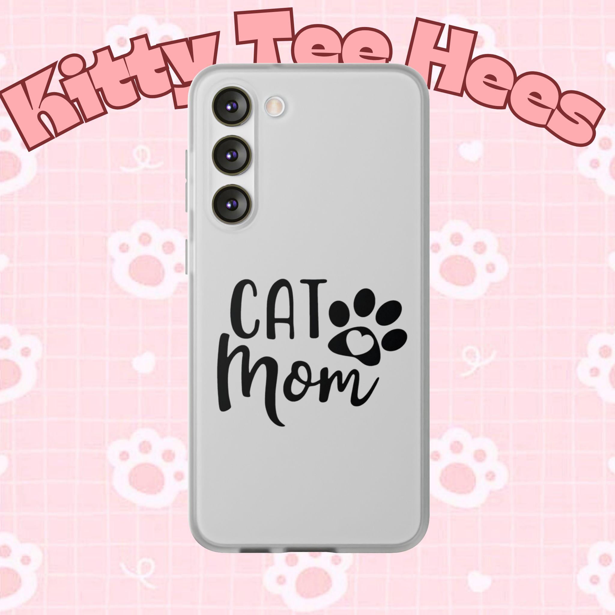 Copy of Cat Mom Flexi Phone Case, Cute Pet Lover Gift, Custom Cat Parent Accessory, Stylish Phone Cover, Cat Lover Merchandise - Kitty TeeHees