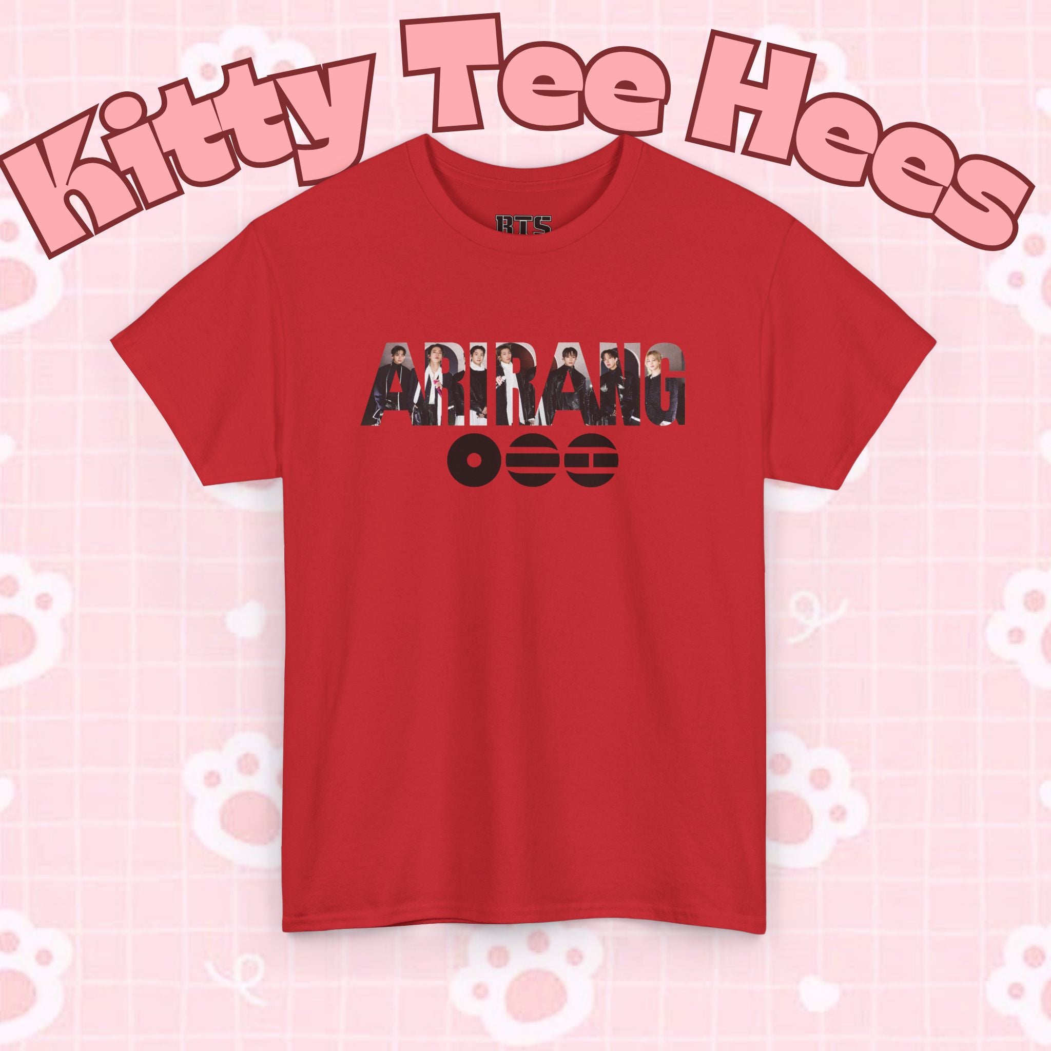 Black BTS concert T-shirt by Printify featuring K-Pop inspired graphic design and Bangtan Boys logo, perfect for BTS fans.