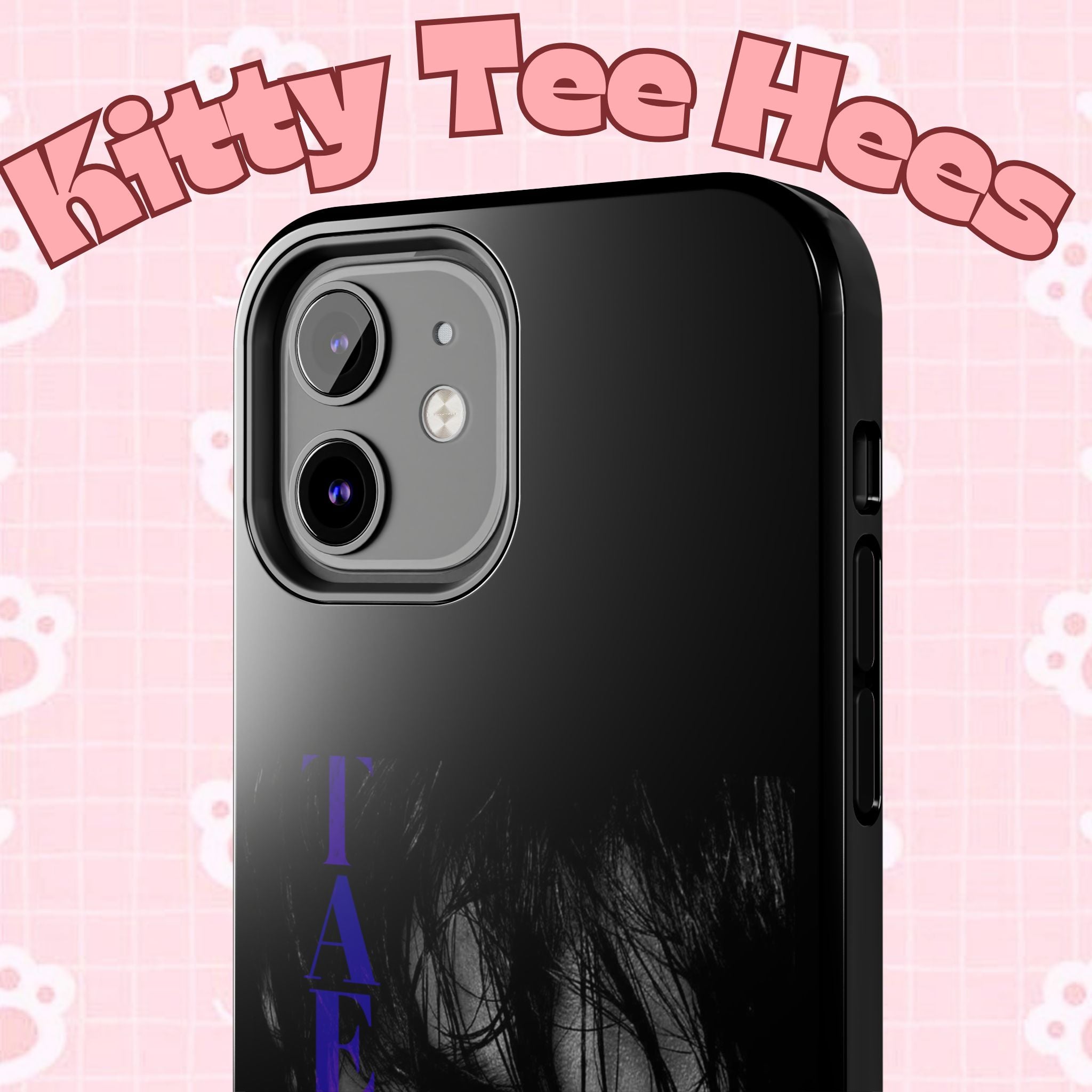 Dark Bangtan BTS phone case featuring Kim Taehyung design for iPhone and Samsung, made by Printify.