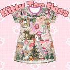 Christmas Cat Holiday Dress TShirt Dress Cute Cat Santa Pattern cat Christmas dress holiday dress - Kitty TeeHees