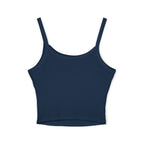 Cat print women's spaghetti strap tank top with a cute summer design, perfect casual wear for cat lovers.