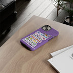 BTS member names phone case featuring Jungkook, Jimin, and Rap Monster for iPhone 17, tough protective case by Printify.
