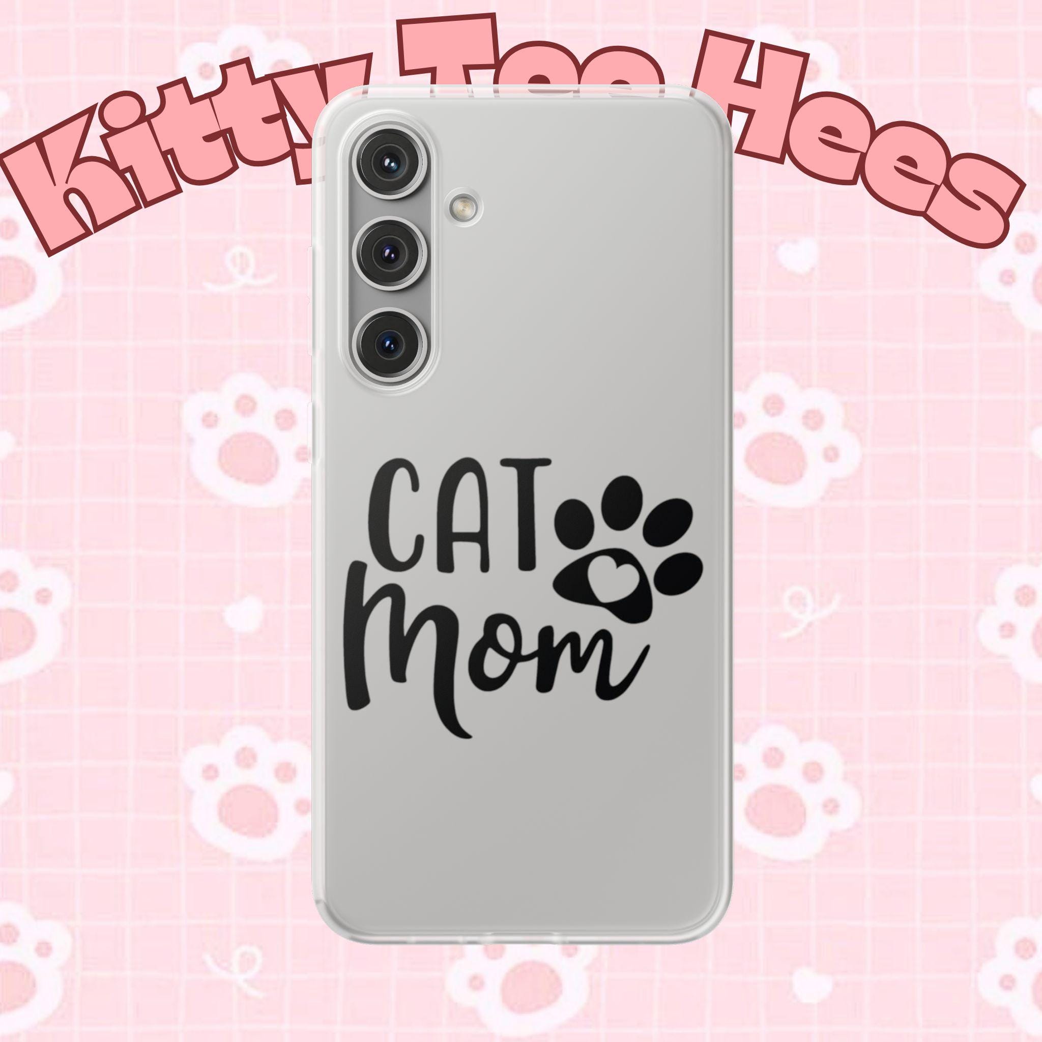 Copy of Cat Mom Flexi Phone Case, Cute Pet Lover Gift, Custom Cat Parent Accessory, Stylish Phone Cover, Cat Lover Merchandise - Kitty TeeHees