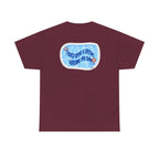 Arirang BTS pool graphic back T-shirt featuring Bangtan logo and swim motif, casual BTS concert tee by Printify.