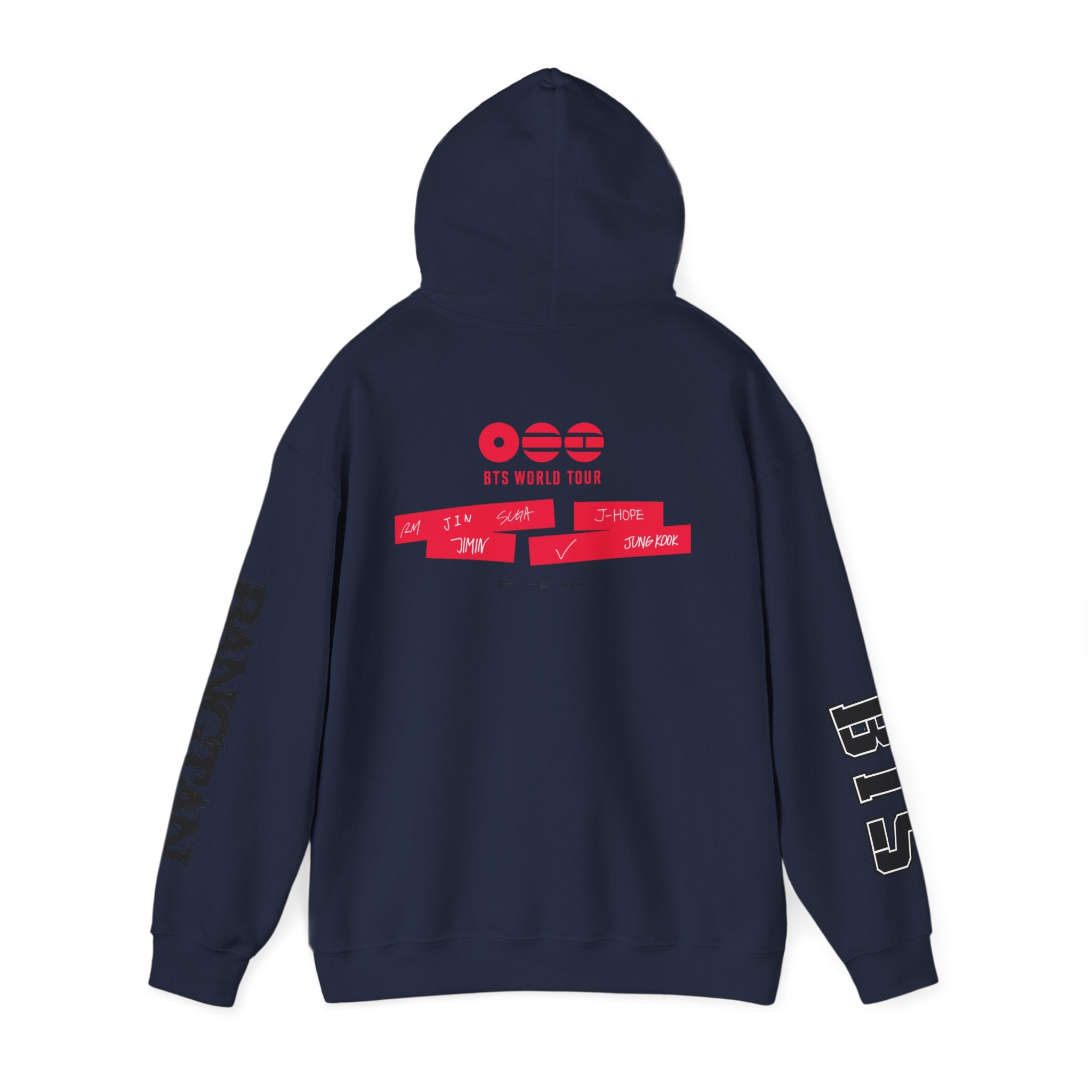ARIRANG BTS world tour hoodie with graphic print, Bangtan sleeve design, comfortable sweatshirt inspired by BTS tour merchandise.