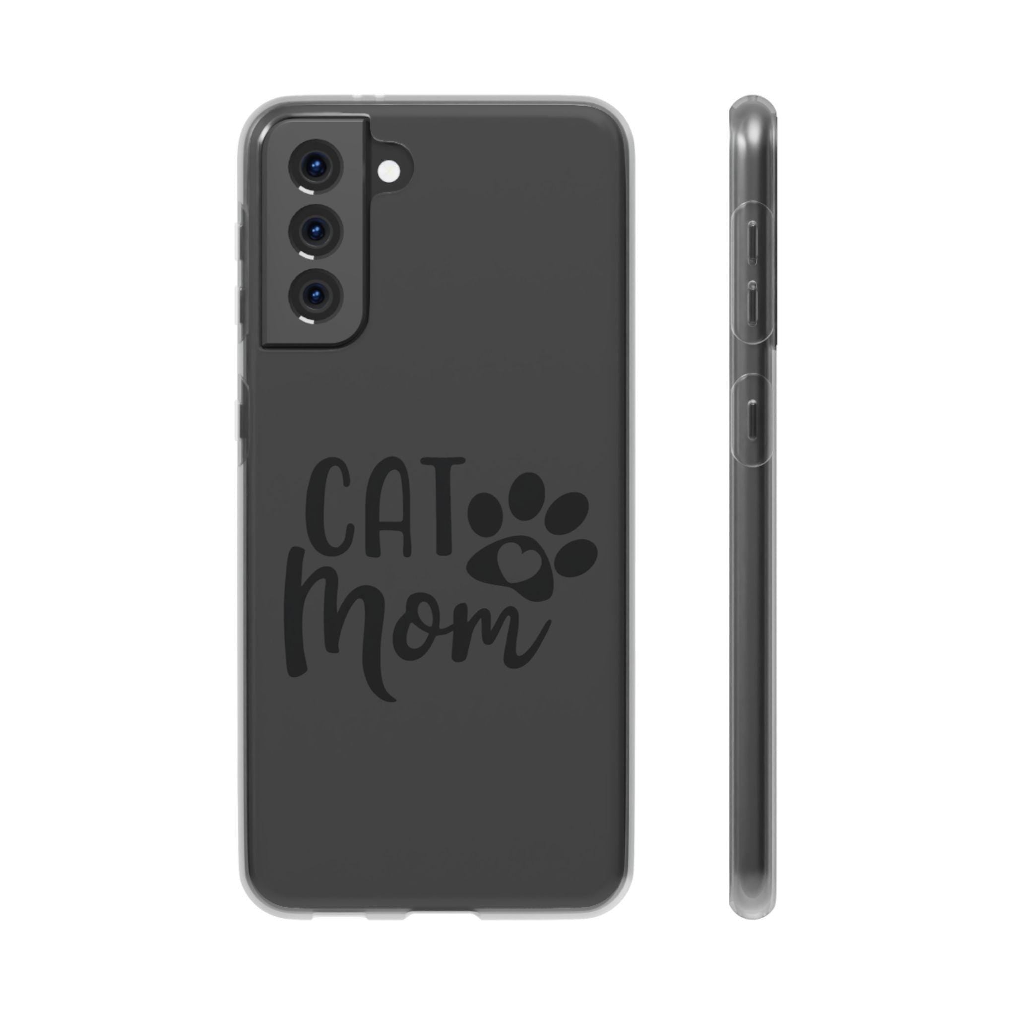 Copy of Cat Mom Flexi Phone Case, Cute Pet Lover Gift, Custom Cat Parent Accessory, Stylish Phone Cover, Cat Lover Merchandise - Kitty TeeHees