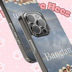 Clear impact-resistant phone case featuring cute Bangtan Boys K-pop design, compatible with smartphones.