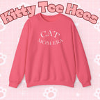 Cozy cat mom sweatshirt with cute animal print, perfect for feline parents and pet lovers, by Printify.