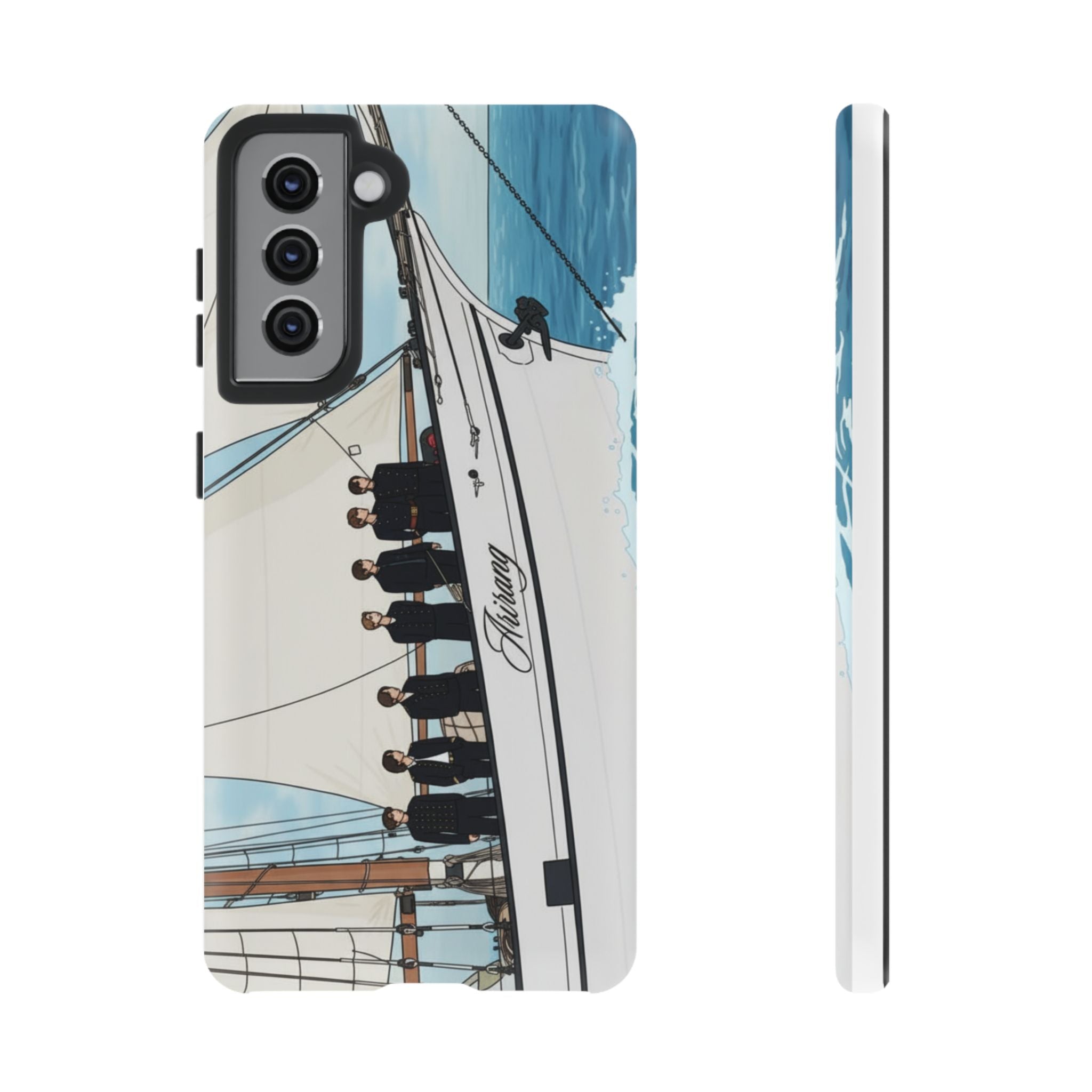 BTS Arirang swim phone case for iPhone 17 and Samsung, durable Printify concert-themed Bangtan phone case with bold design.