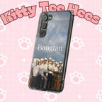 Clear impact-resistant phone case with Bangtan K-pop design, featuring cute graphics on a Printify phone accessory.