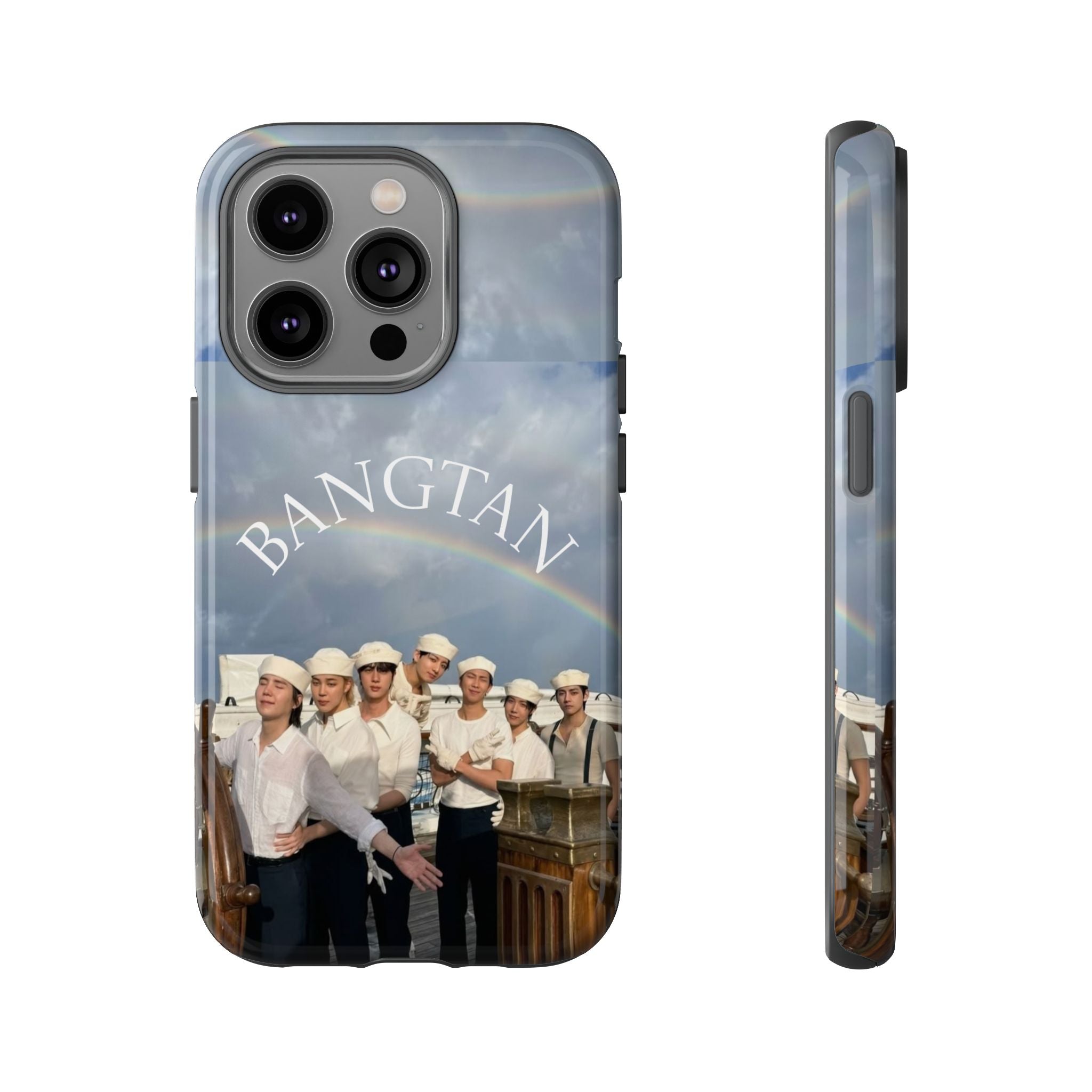 Cute Sailor BTS Swim phone case for iPhone and Samsung, featuring Bangtan Sailor design by Printify.