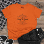 Merry Go Round BTS Arirang 2026 album carousel sketch T-shirt with lyric script back print, casual unisex style by Printify