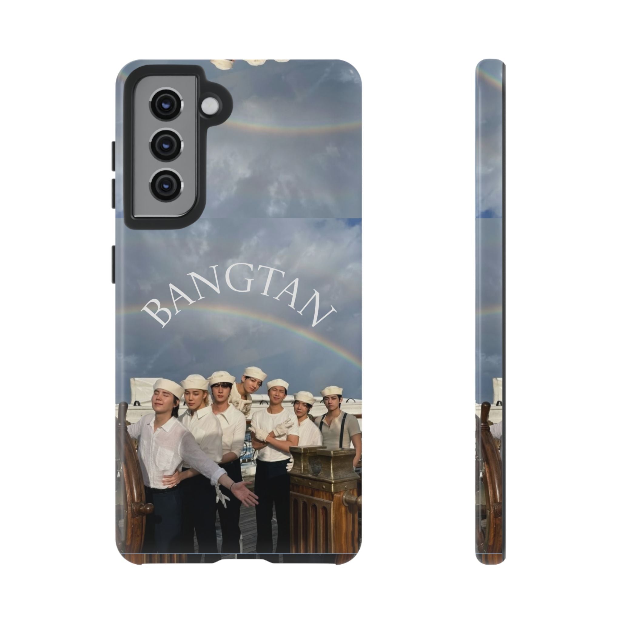 Cute Sailor BTS Swim phone case for iPhone and Samsung, featuring Bangtan Sailor design by Printify.