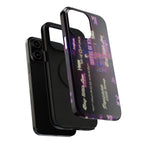 Neon Korean script BTS phone case for iPhone and Samsung, impact-resistant design with bold, colorful print by Printify.