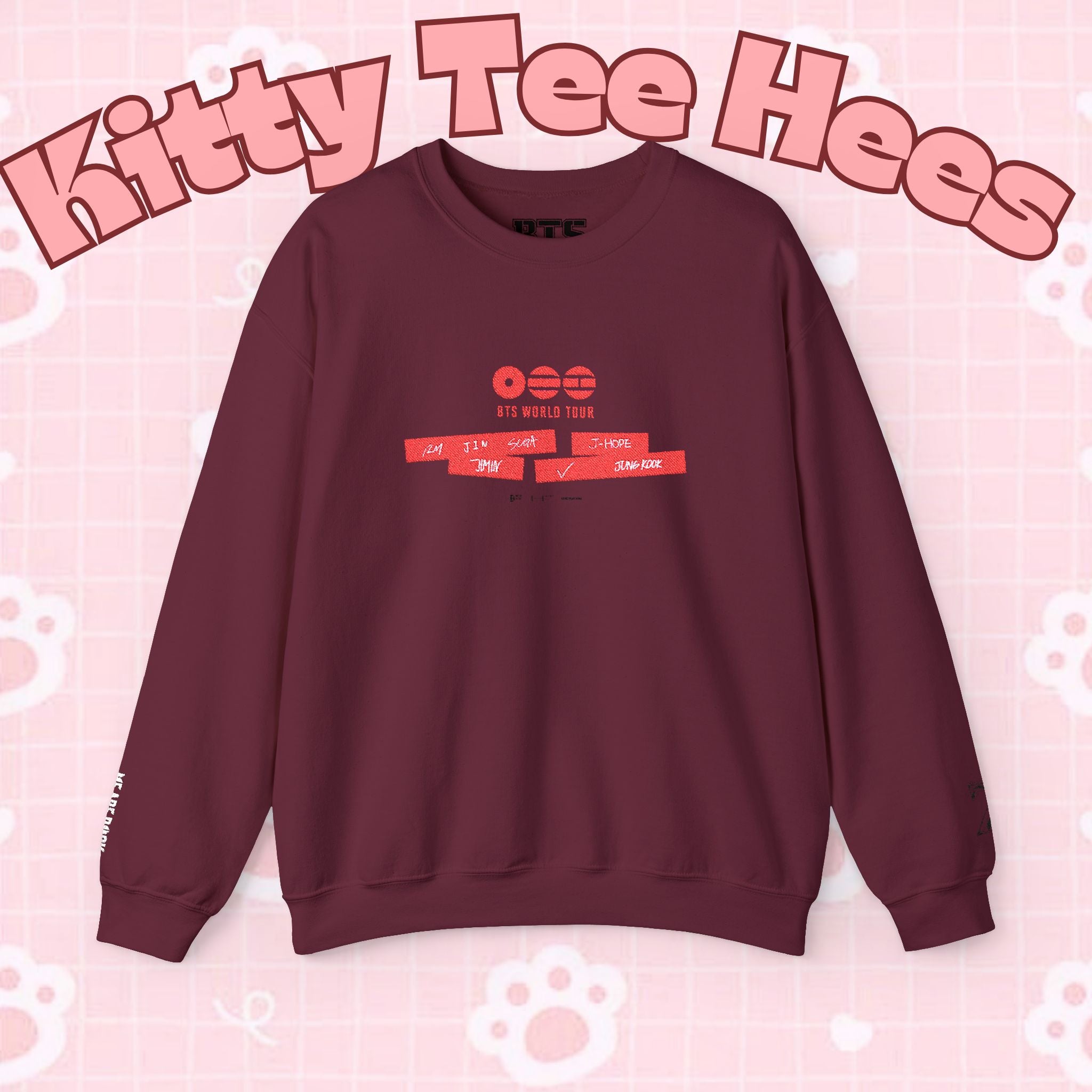 BTS ARIRANG 2026 comeback sweatshirt by Printify featuring bold concert tour graphic on comfortable fabric.