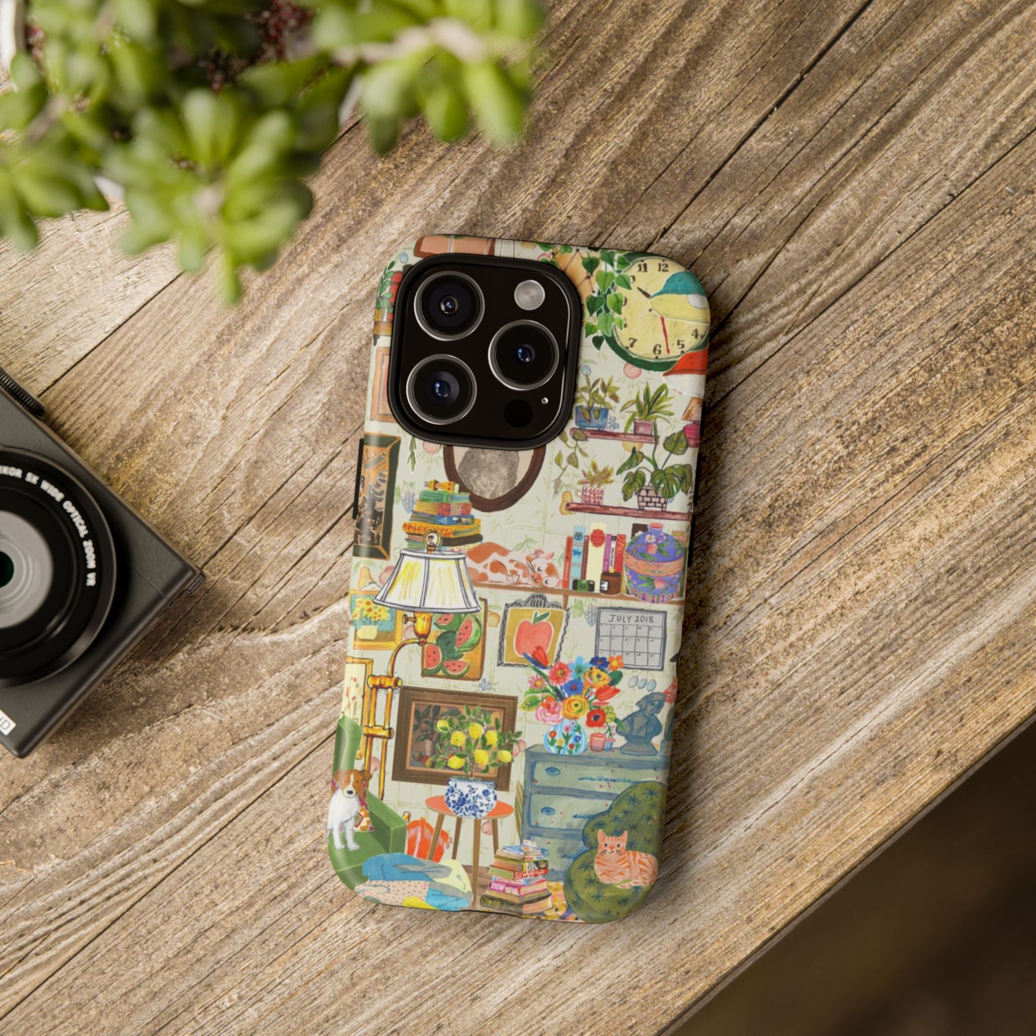 Cute cat portrait phone case for iPhone 17 by Printify, featuring a cozy, stylish design with a framed pet image.