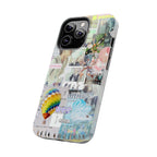 K-Pop BTS collage phone case for iPhone and Samsung with pastel hot air balloon and aesthetic design by Printify