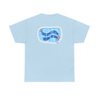 Printify BTS swim graphic T-shirt featuring a pool scene design and "I could spend a lifetime watching you swim" message.