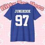 Custom BTS T-shirt featuring Jungkook, Jimin, V, J-Hope, RM, Suga, Jin, and Bangtan Boys for 2026 K-pop concert.