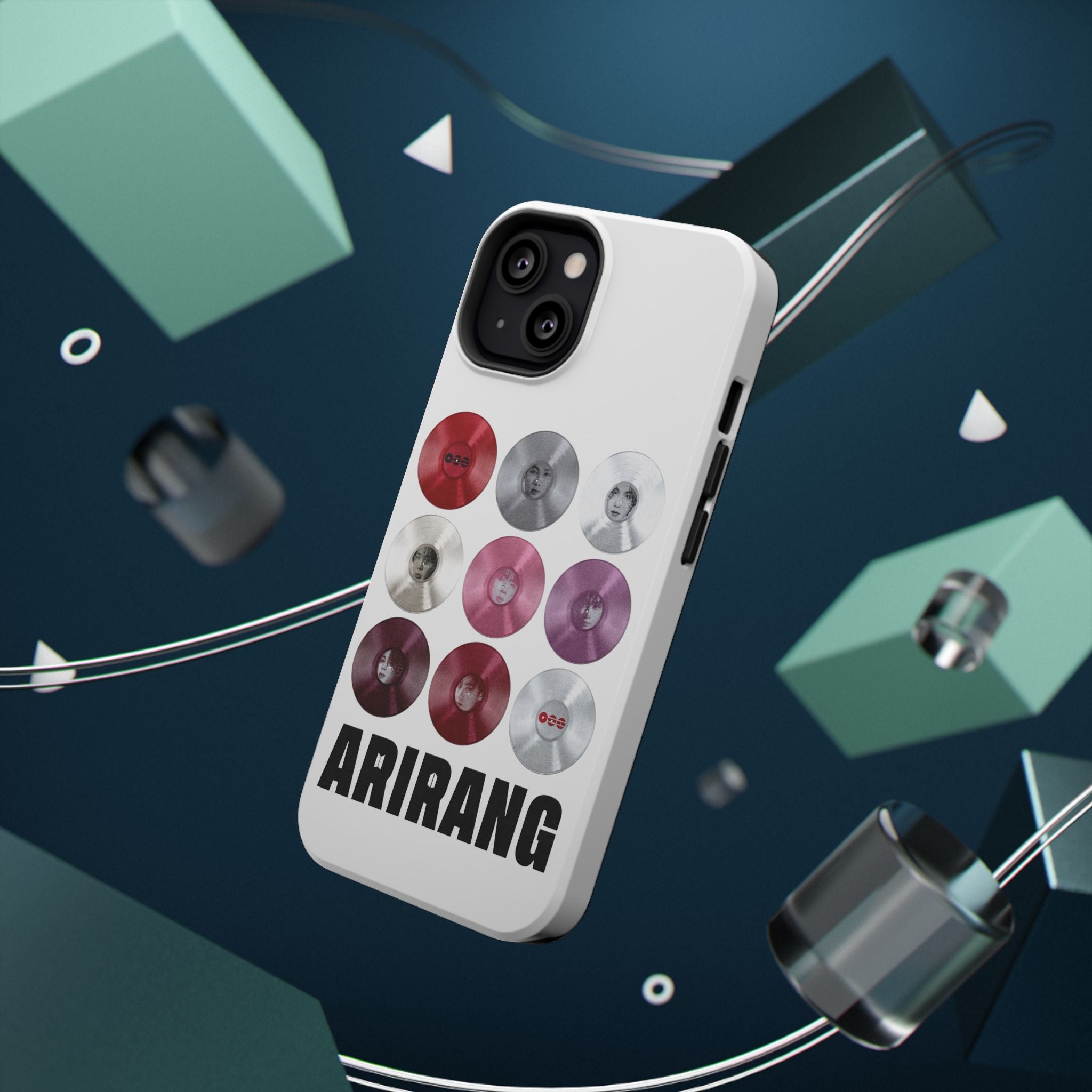 Printify Bangtan Arirang BTS vinyl record grid phone case, impact-resistant case featuring cool BTS fan merch design.