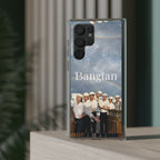 Clear impact-resistant phone case featuring Bangtan Boys K-pop design, perfect for protecting and showcasing your phone.
