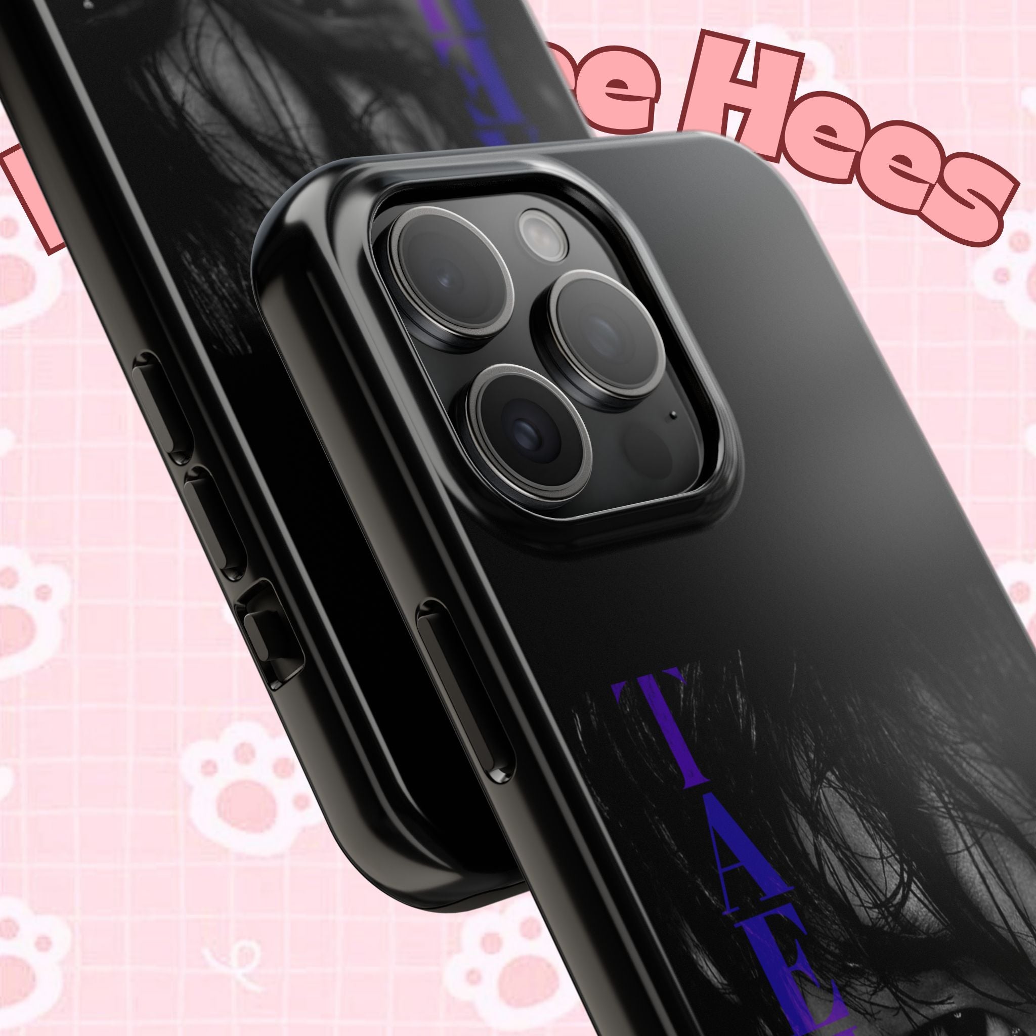 Dark Bangtan BTS Taehyung (V) phone case with Kim Taehyung design for iPhone and Samsung, made by Printify.
