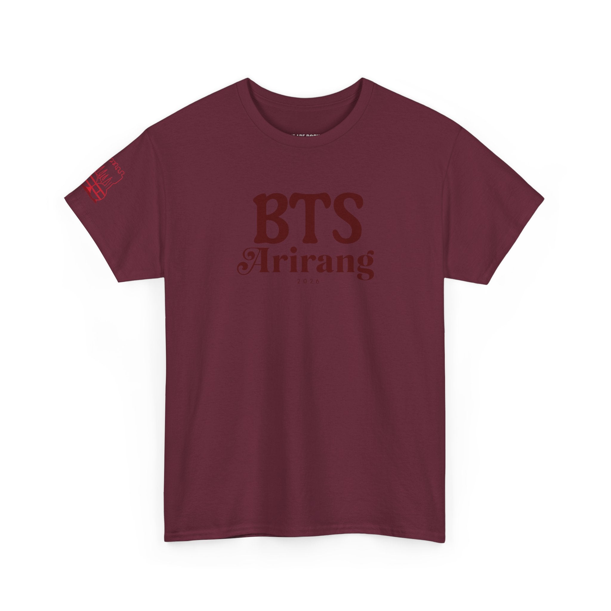 BTS Arirang T-Shirt by Printify featuring Korean Hangul design, perfect for BTS world tour and concert fans.