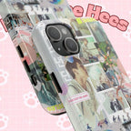 Pastel BTS collage phone case with hot air balloon design for iPhone and Samsung, featuring vibrant K-Pop photo collage artwork.