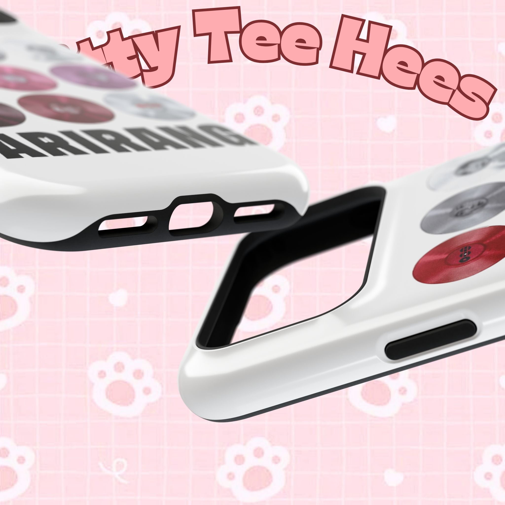 Impact-resistant Printify BTS Arirang vinyl record grid phone case featuring cool BTS fan merch design for fans of ARMY.