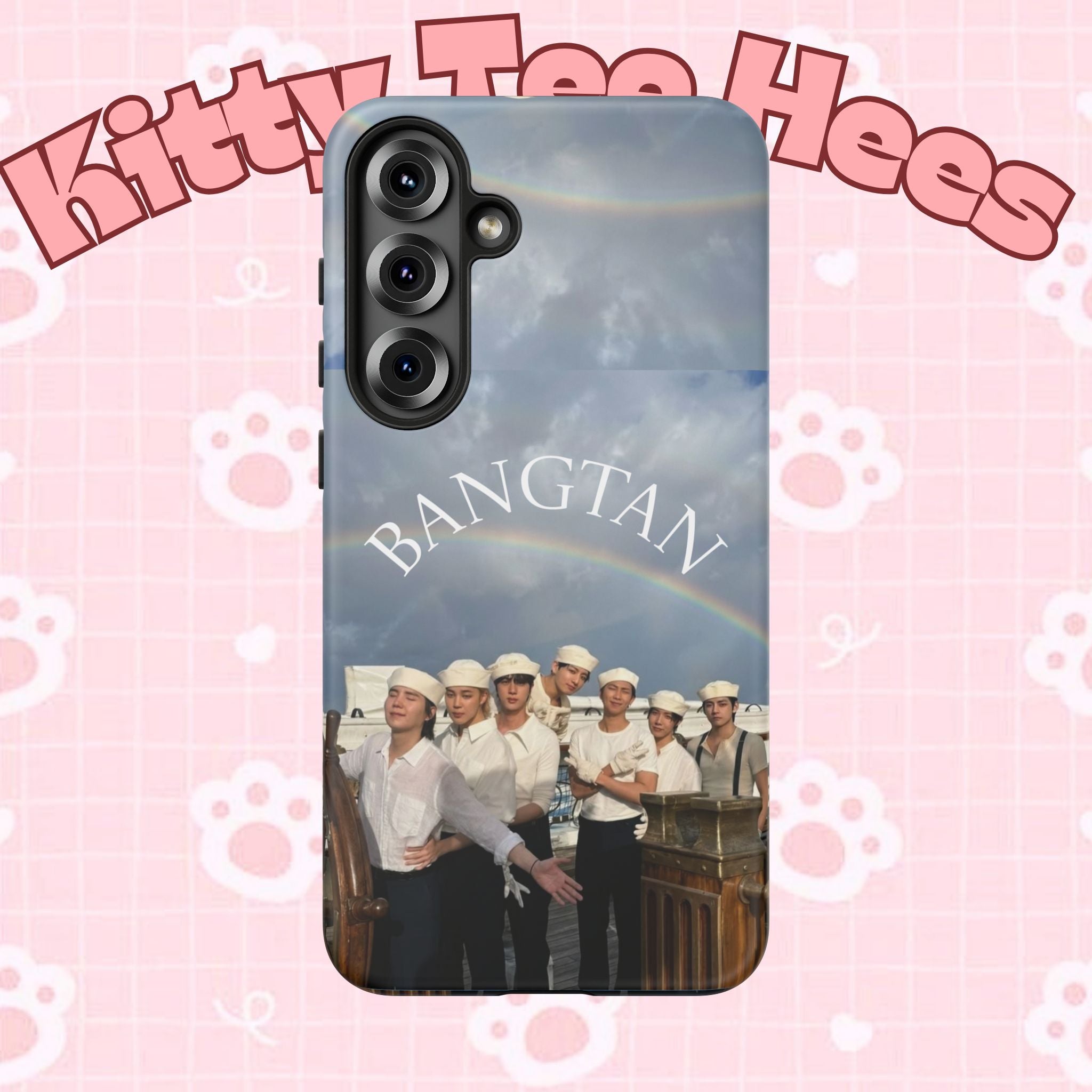 Cute Sailor BTS Swim phone case for iPhone and Samsung, featuring Bangtan Sailor Arirang design by Printify.