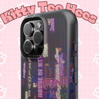 Neon Korean script BTS phone case for iPhone and Samsung, impact-resistant design with Bangtan Sonyeondan branding.