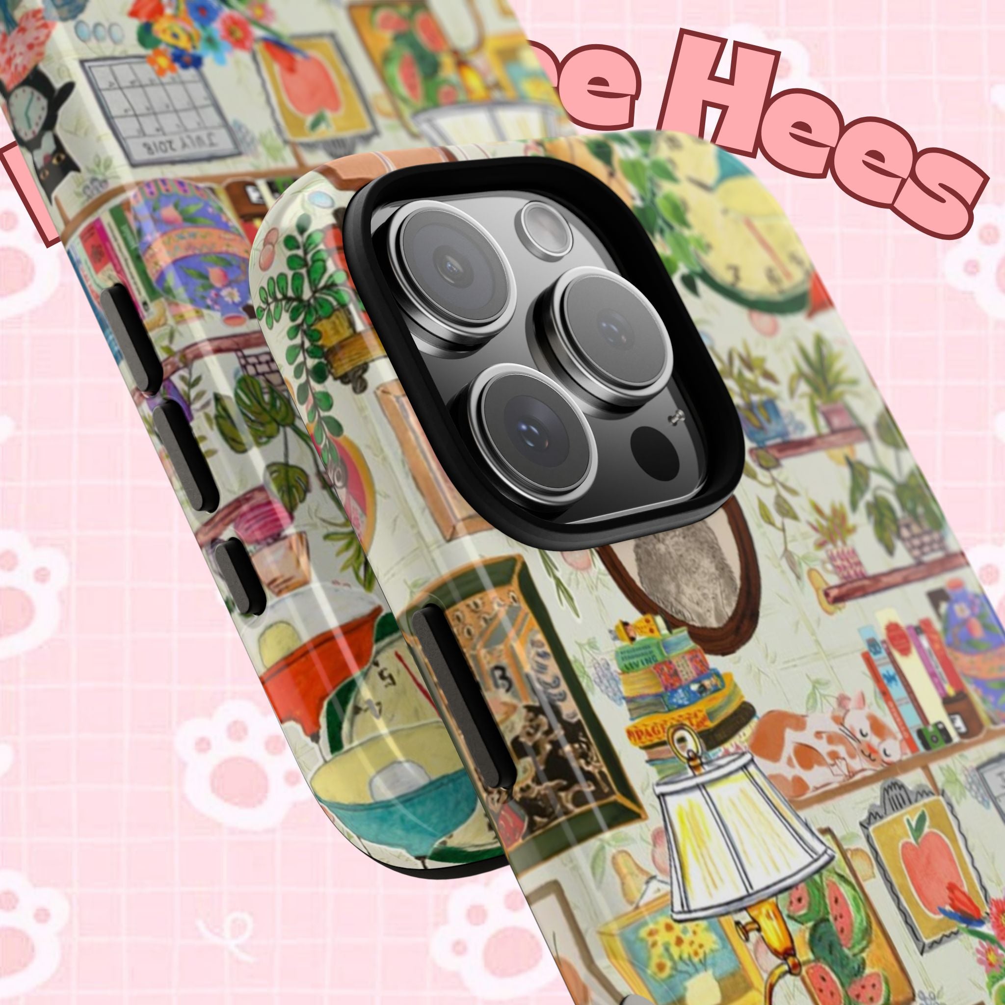 Cute cat portrait phone case for iPhone 17 by Printify, featuring a cozy and stylish design with a pet home theme.
