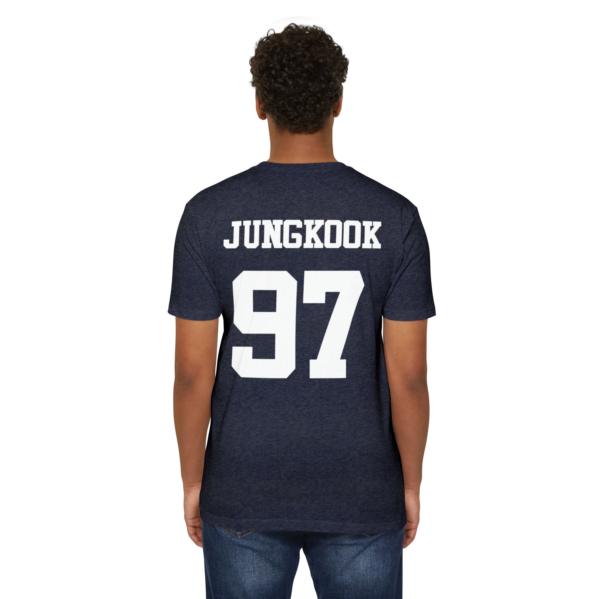 Custom BTS T-shirt featuring Jungkook, Jimin, Taehyung, J-Hope, RM, Suga, Jin, in vibrant print, perfect for K-pop concerts.