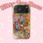 Bee kind to cats, iphone 17 case, Floral Tough Phone Cases, Cute Phone Cover, maximalist Gift, Floral Pattern, Nature Lover Gift - Kitty TeeHees