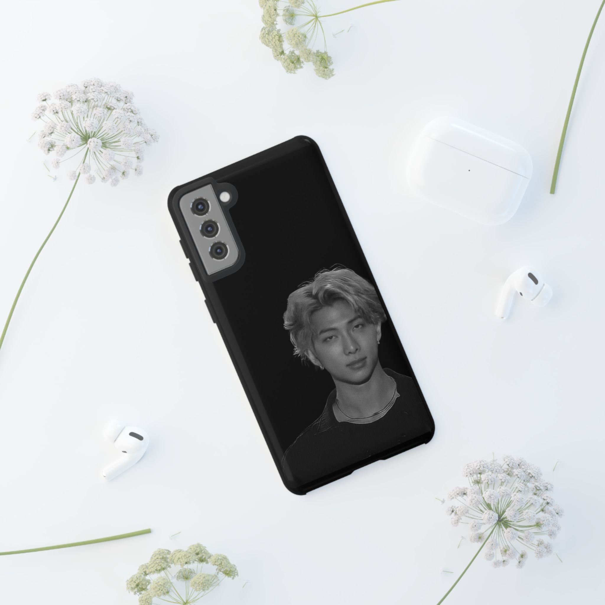 Namjoon BTS concert-themed iPhone case by Printify, tough protective phone cover with vibrant design.