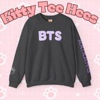 Lavender BTS Logo arirang crewneck sweatshirt with K-pop band print, featuring BTS comeback and concert design, by Printify.