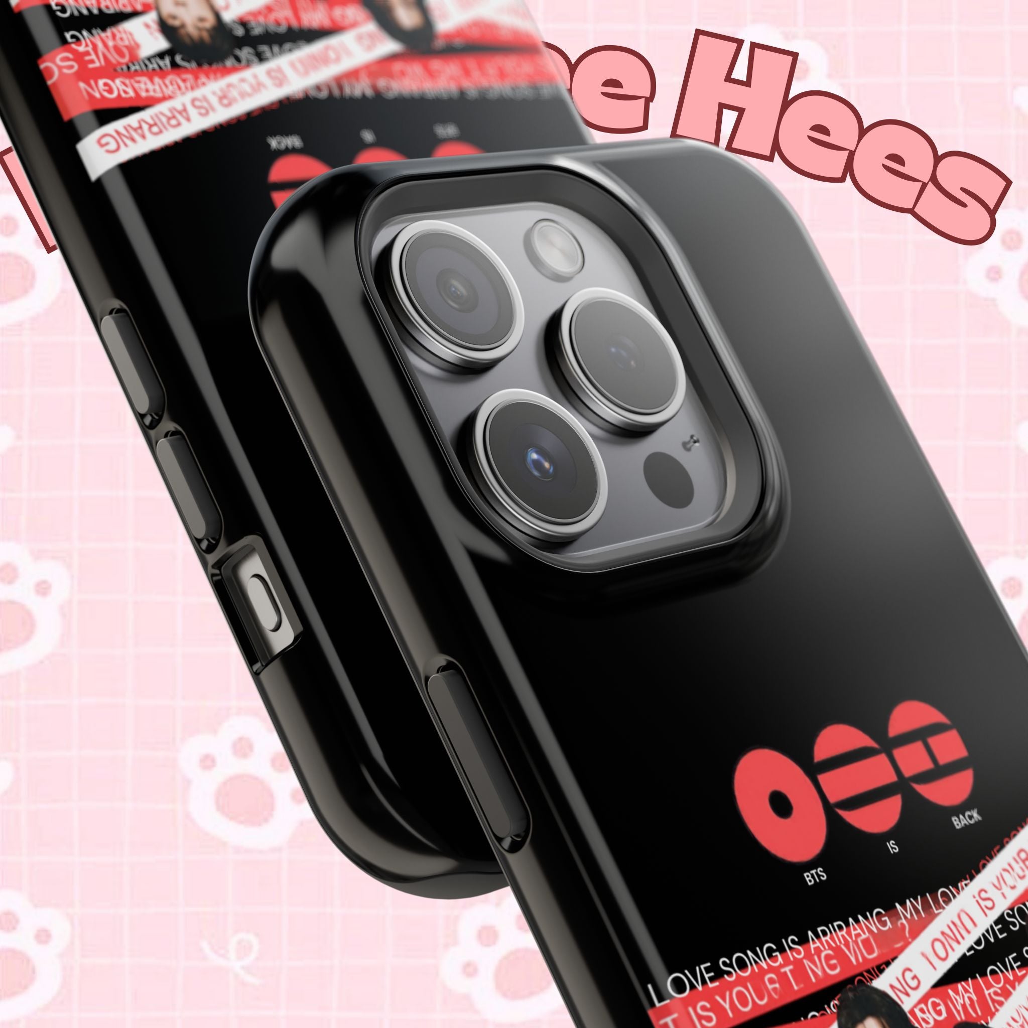 Printify BTS Bangtan phone case featuring fanmade concert design, impact-resistant K-Pop band merchandise for smartphones