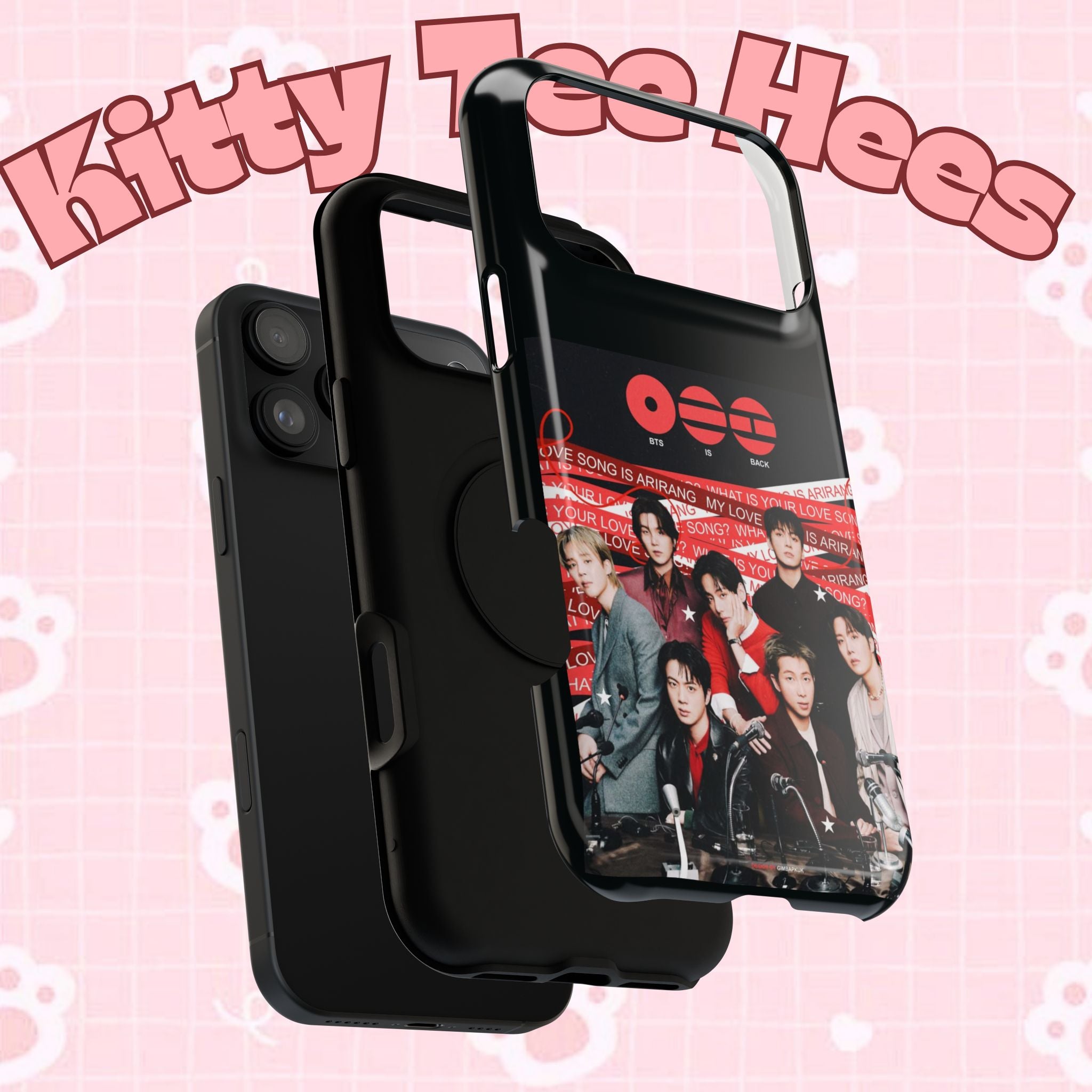 Printify BTS Arirang phone case with Bangtan concert design, impact-resistant K-Pop band photo phone cover for 2026.