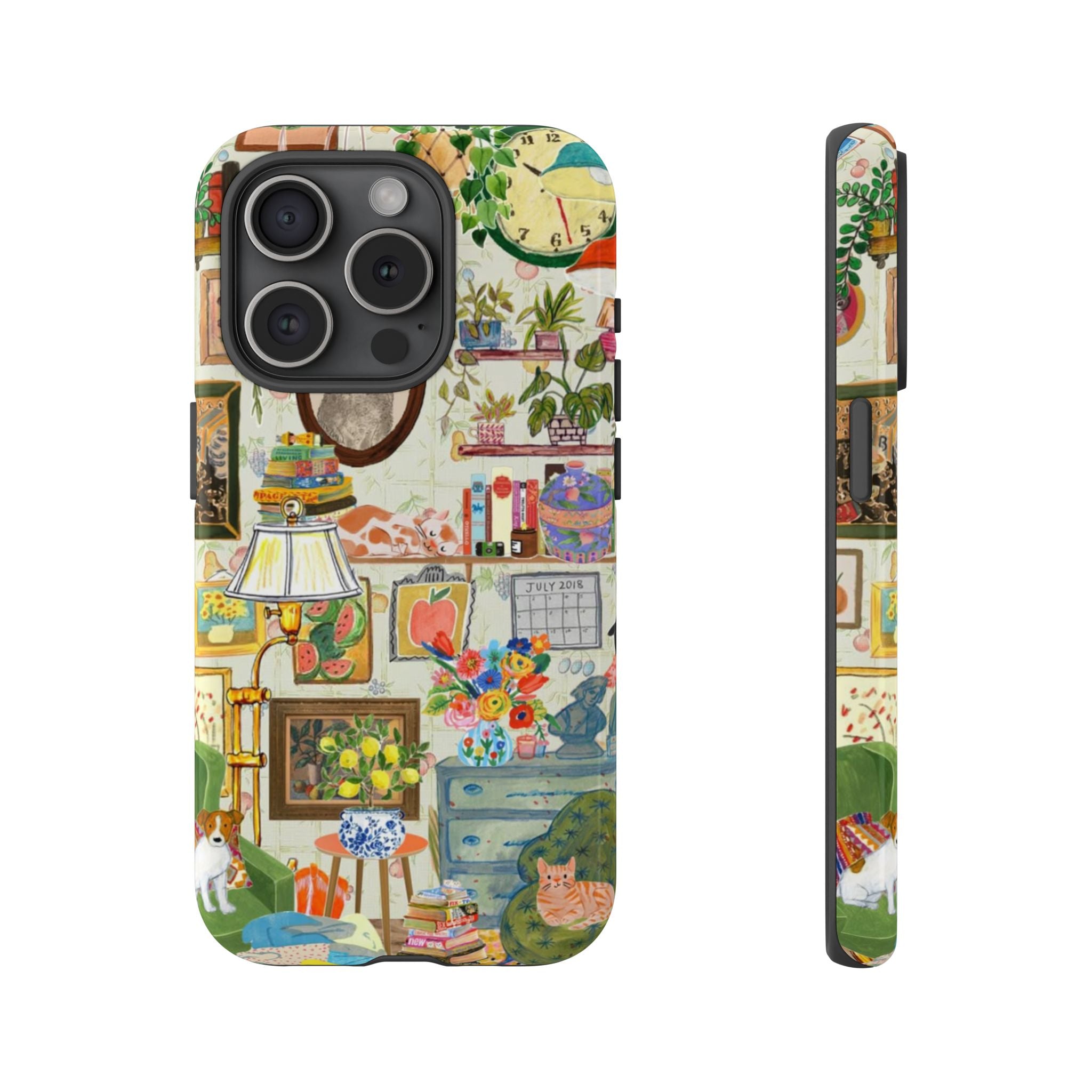Cute cat portrait phone case for iPhone 17 by Printify, stylish and cozy design featuring a pet image on a protective case.