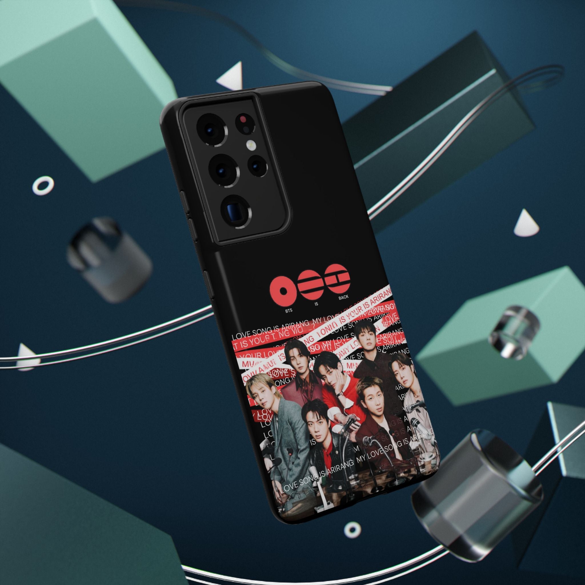 K-pop BTS Bangtan Boy Band Impact-Resistant Phone Case with fanmade BTS concert design, suitable for iPhone and Android phones