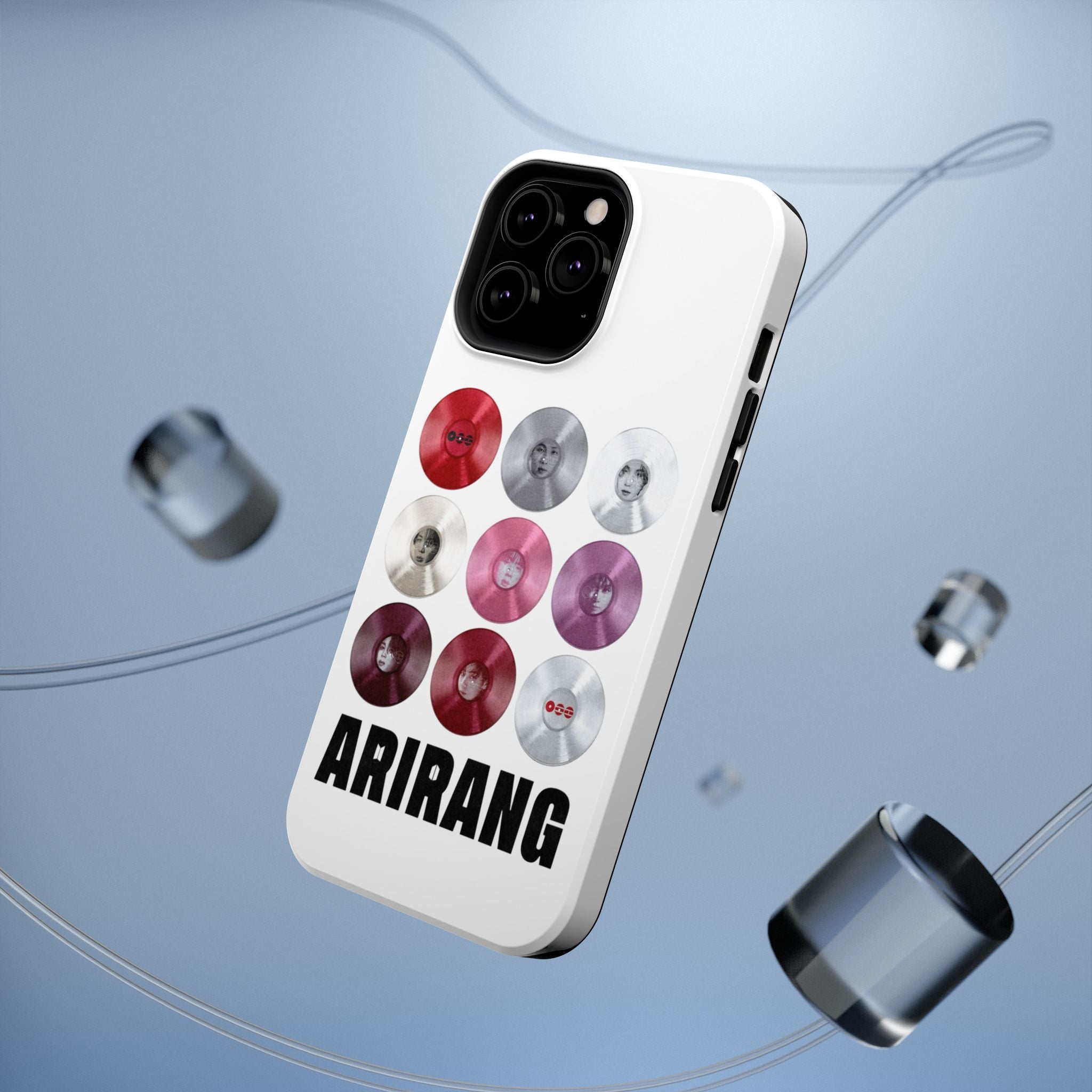 Printify BTS Arirang vinyl record grid phone case featuring BTS Arirang fan merchandise, impact-resistant and stylish for fans.