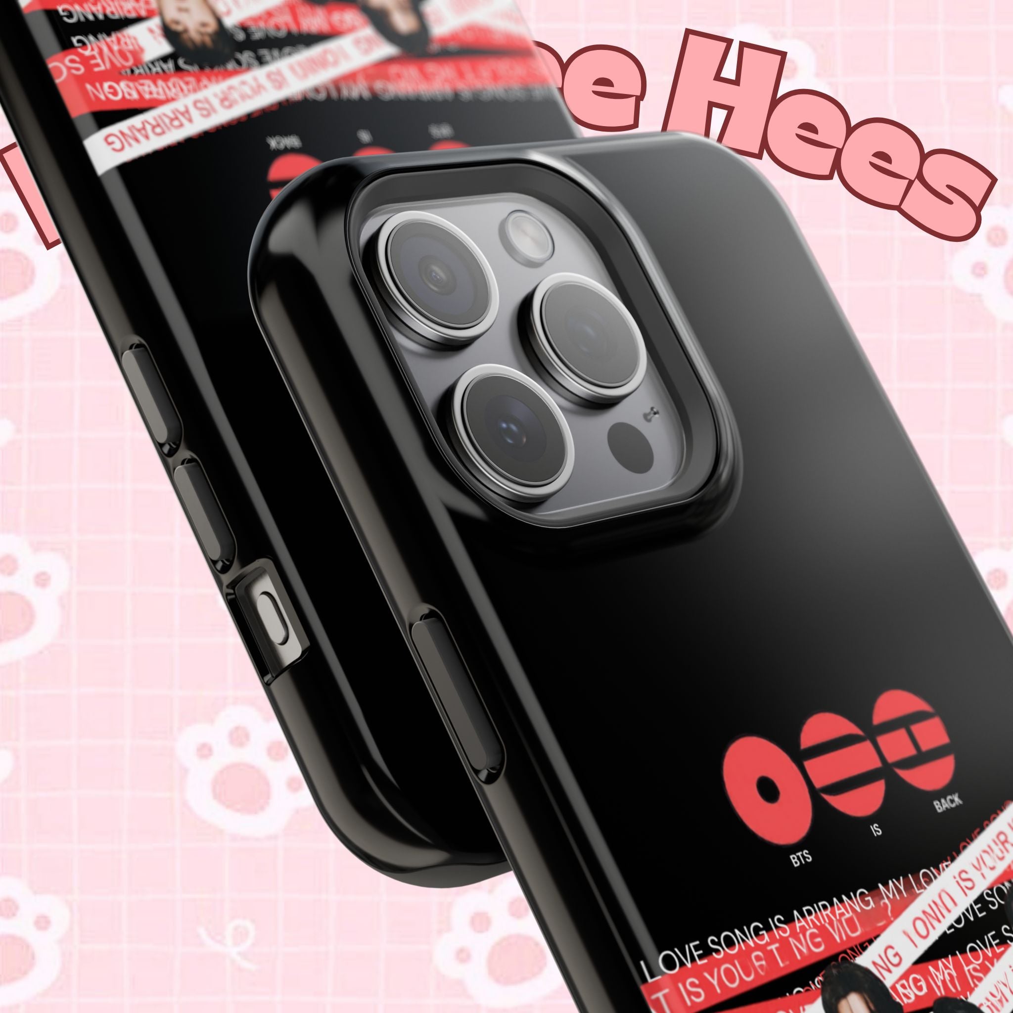 Cool BTS Bangtan phone case featuring fanmade K-Pop band imagery, impact-resistant design, perfect for BTS fans.
