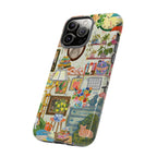 Cute cat portrait phone case for iPhone 17 with cozy living room design, stylish and protective Printify pet-themed case.