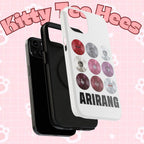 Printify BTS Arirang vinyl record grid phone case featuring cool BTS and fan merch design, impact-resistant for added protection.