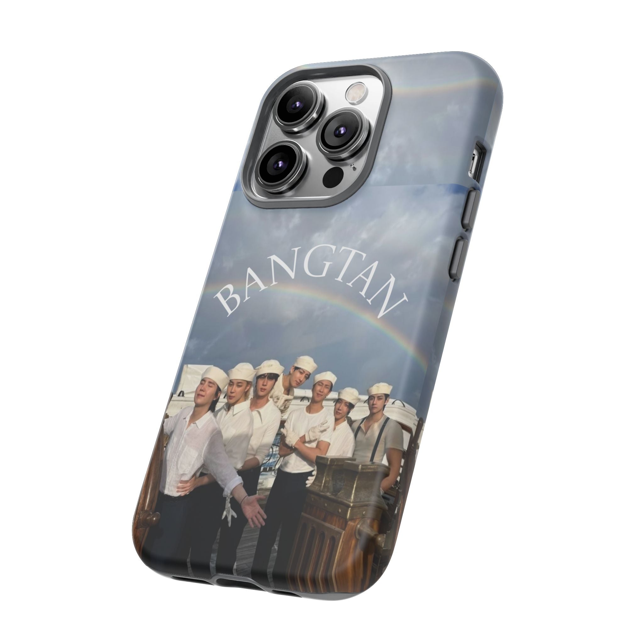 Cute Sailor BTS Swim phone case for iPhone and Samsung, featuring Bangtan Sailor Arirang design by Printify.